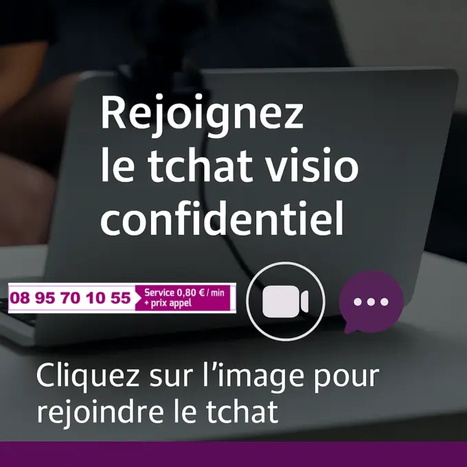 Image invitant à rejoindre le tchat visio confidentiel de Duo Convivial. Service discret pour échanger en ligne en toute confidentialité.