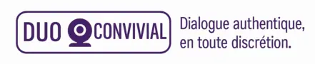 Logo Duo Convivial avec la phrase “Dialogue authentique, en toute discrétion”